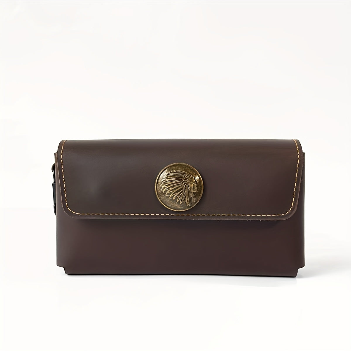 Men's Genuine Leather Belt Bag, Stylish And Simple Mobile Phone Bag, Suitable For Hiking, Camping, Outdoor Commuting, Multifunctional Waist Bag