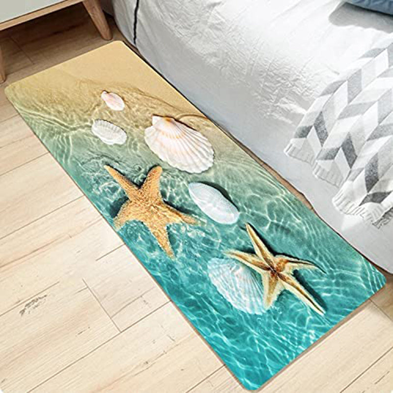 1pc Non Slip Bath Rugs - Durable Flannel Mat with Bright 3D Seashell Print, Sponge Foam Rug - For Laundry Room, Kitchen, Bathroom - Suitable for Home Decor - Perfect Gift for Housewarming