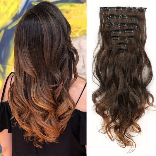 Fashionable Curly Hair with Highlights, Long Hair Extension Wefts, Made of High-heat-resistant Synthetic Material, Suitable for Daily Wear, Adds Volume, Perfect for Halloween
