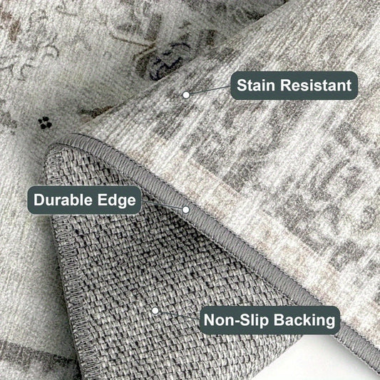 Non-slip carpet - Entrance rug, Front door rug, Interior Entrance rug, Mini rug, Bedroom kitchen rug (light grey)