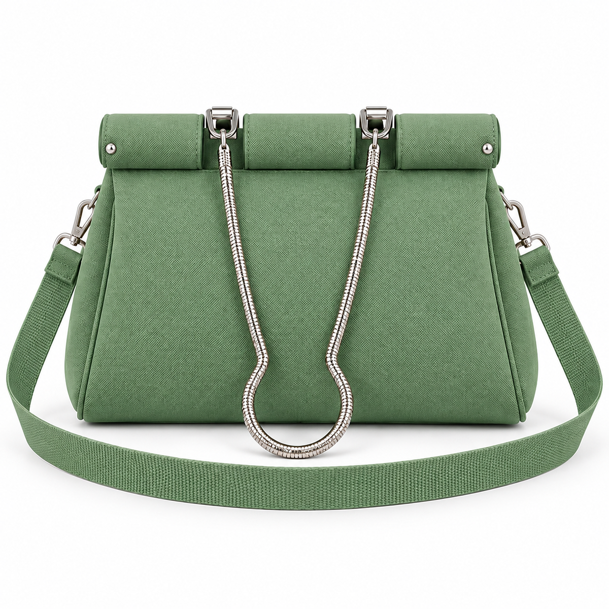 Sage Green Rolled Chain Shoulder Bag