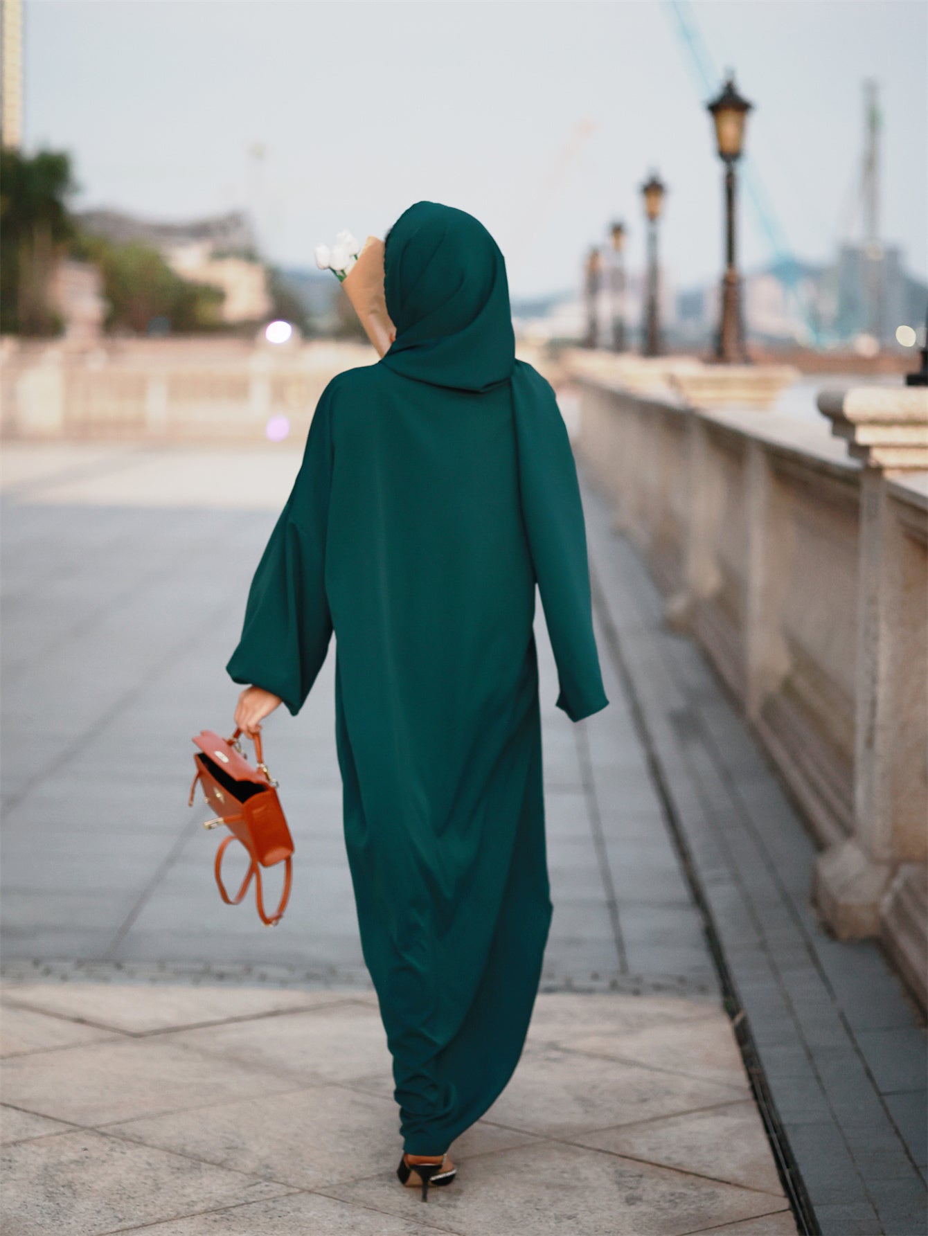 Plus Size Modest Muslim Abaya Burqa with Hijab - Long Sleeve, Hooded Maxi Robe for Women | Polyester, Non-Stretch Fabric | Perfect for Ramadan & Casual Attire