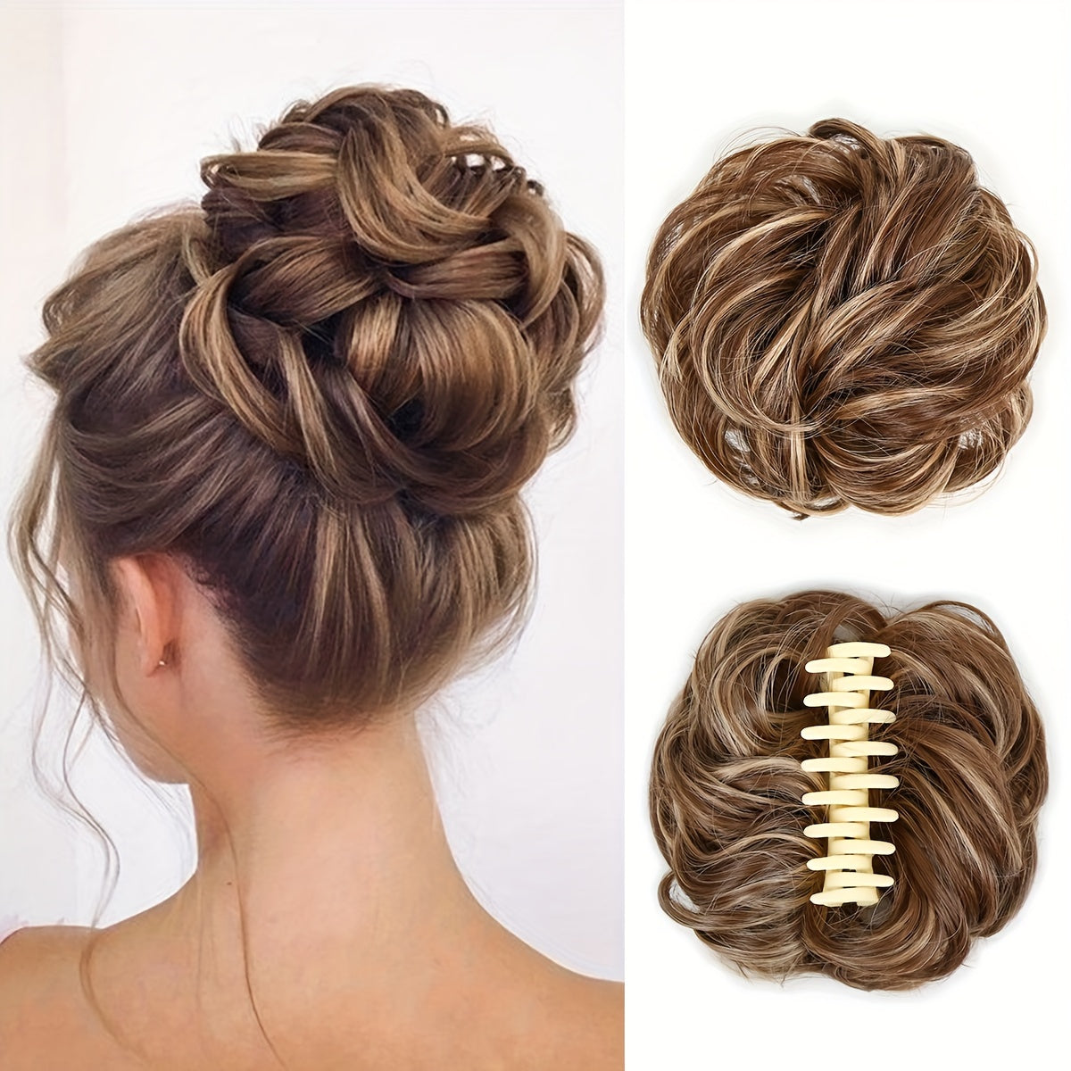 Elegant 6-Inch Synthetic Braided Hair Bun - Soft, Natural-Looking Extensions for Volumizing & Styling - Ideal for Daily Wear, Cosplay Parties & Special Occasions