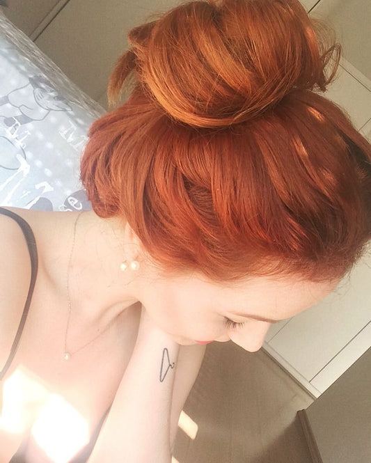 Auburn Messy Hair Bun