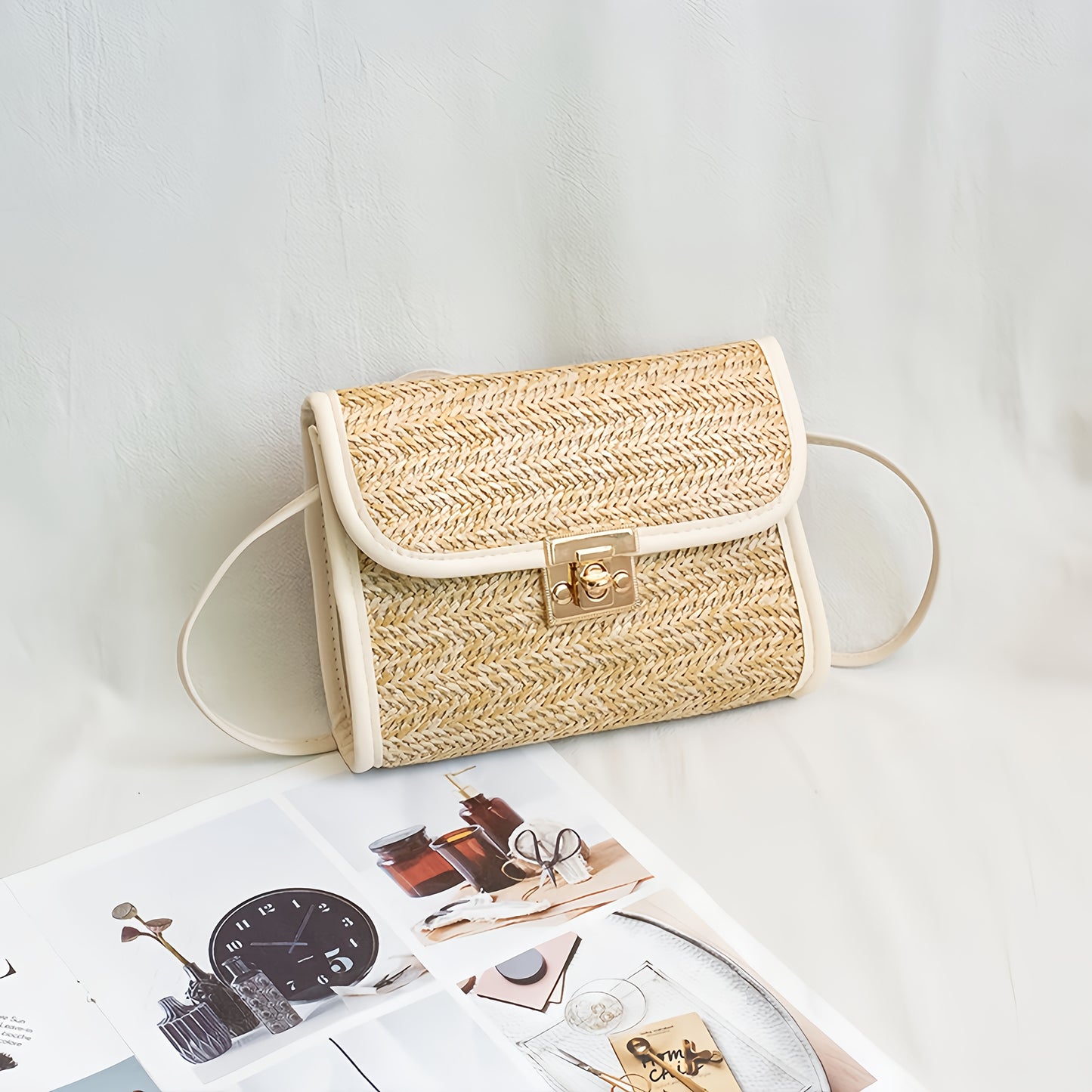 Women's WCrossbody Bag | New Summer Straw Bags, Travel Essentials, Beach Bag, Cosmetic Bag, Lightweight, Fashionable, And High-end