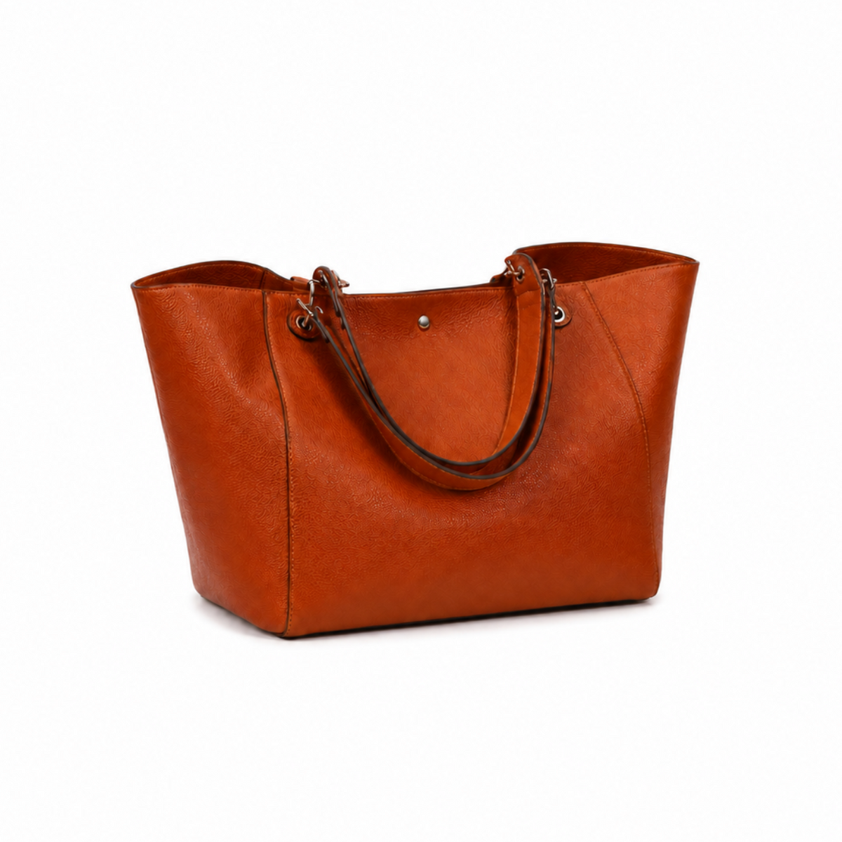 Women’s Cognac Brown Pebbled Leather Tote Bag