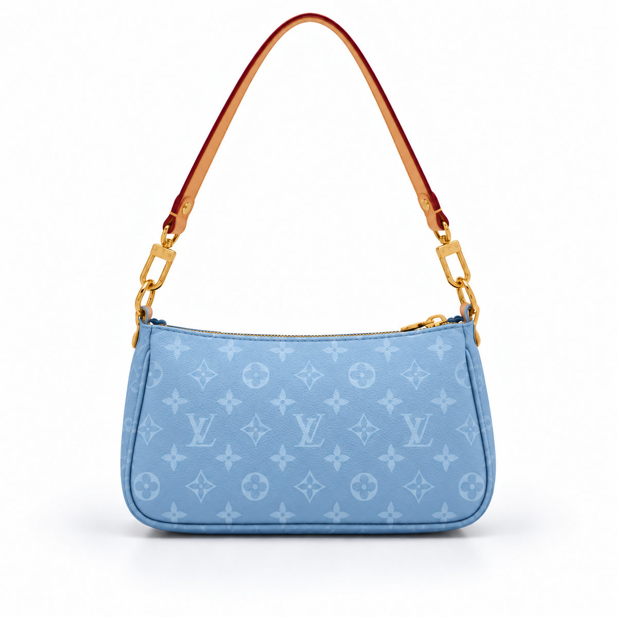 Sky Blue Monogram Chain Shoulder Bag