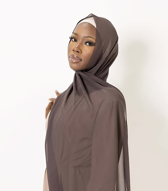 6pcs Women's Breathable Satin Bamboo Jersey Hijab Scarves - Non-Stretch Snug Fit, 10 Solid Colors for Ramadan & Modest Fashion, Premium Woven Satin Fabric, Hand Wash/Dry Clean, Hijab Accessories
