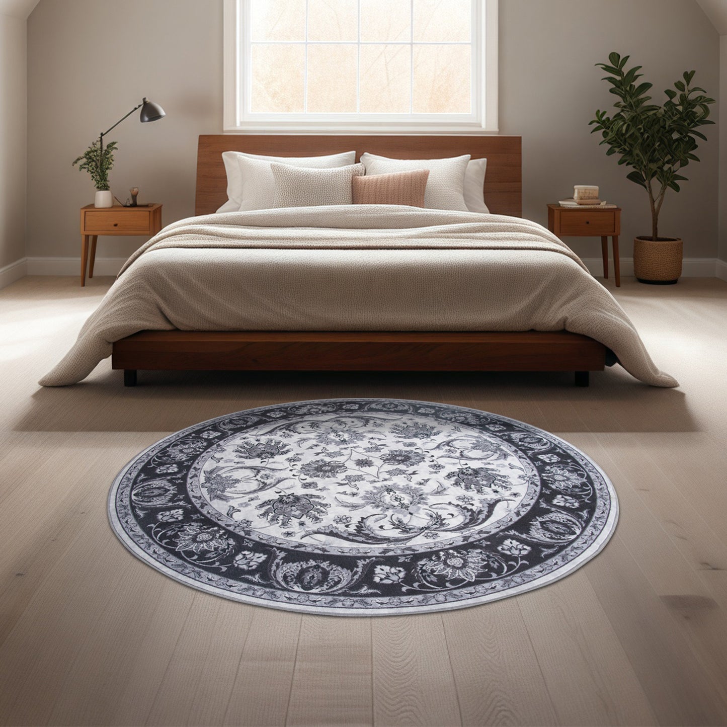 Retro imitation cashwool round Carpet is super soft and machine washable, Rugs suitable for home decoration, living room, bedroom, office