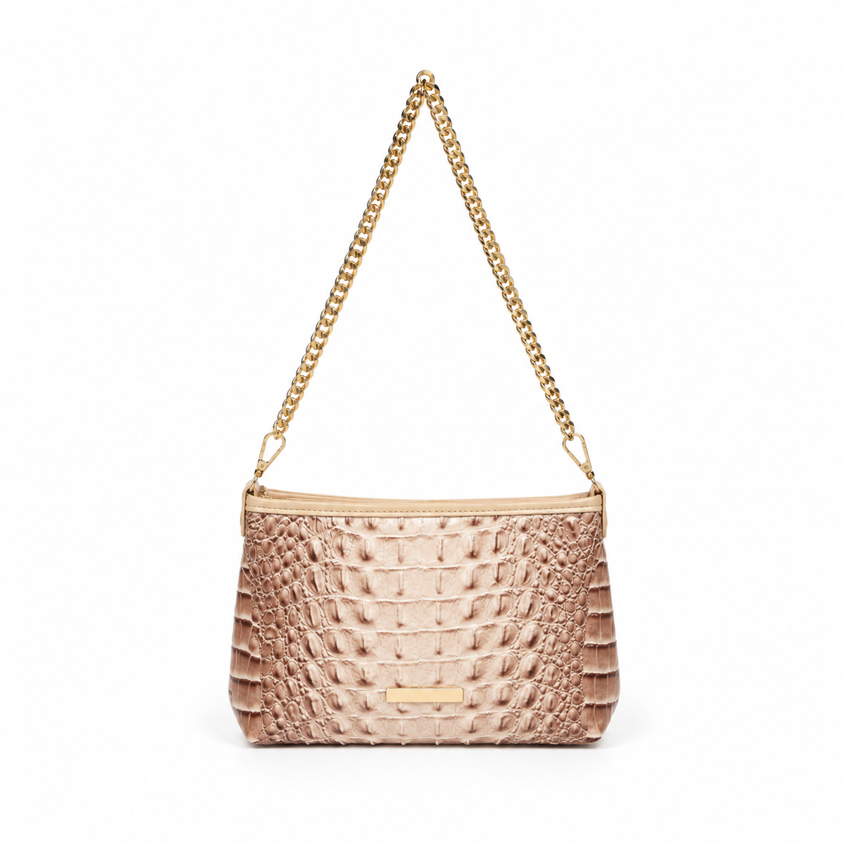 Ivory Crocodile Chain Shoulder Bag