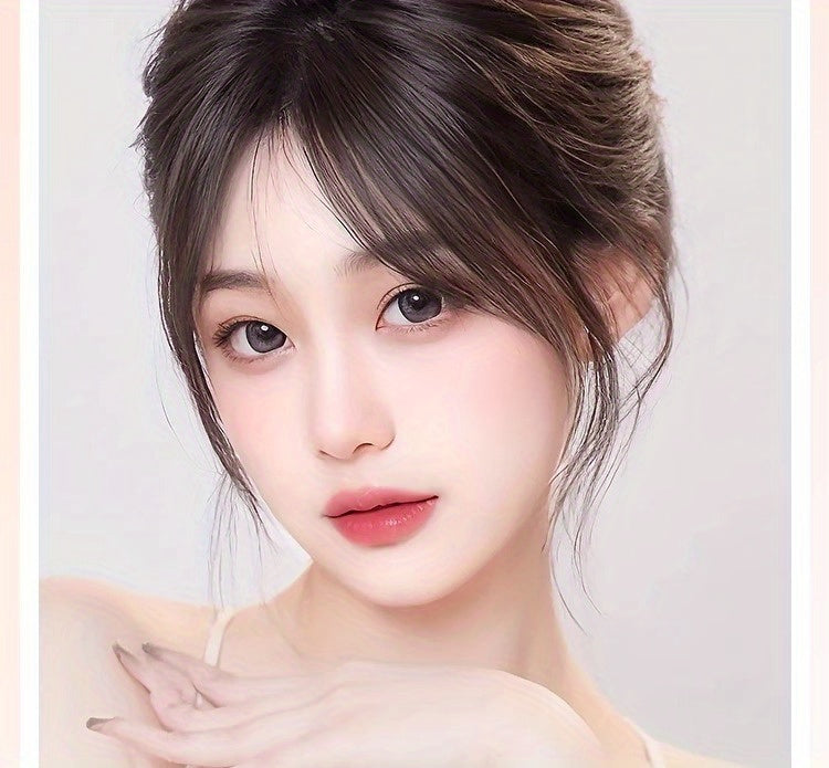 Women's 360° Coverage Synthetic Hairpiece with Middle Part Eight-Character Bangs