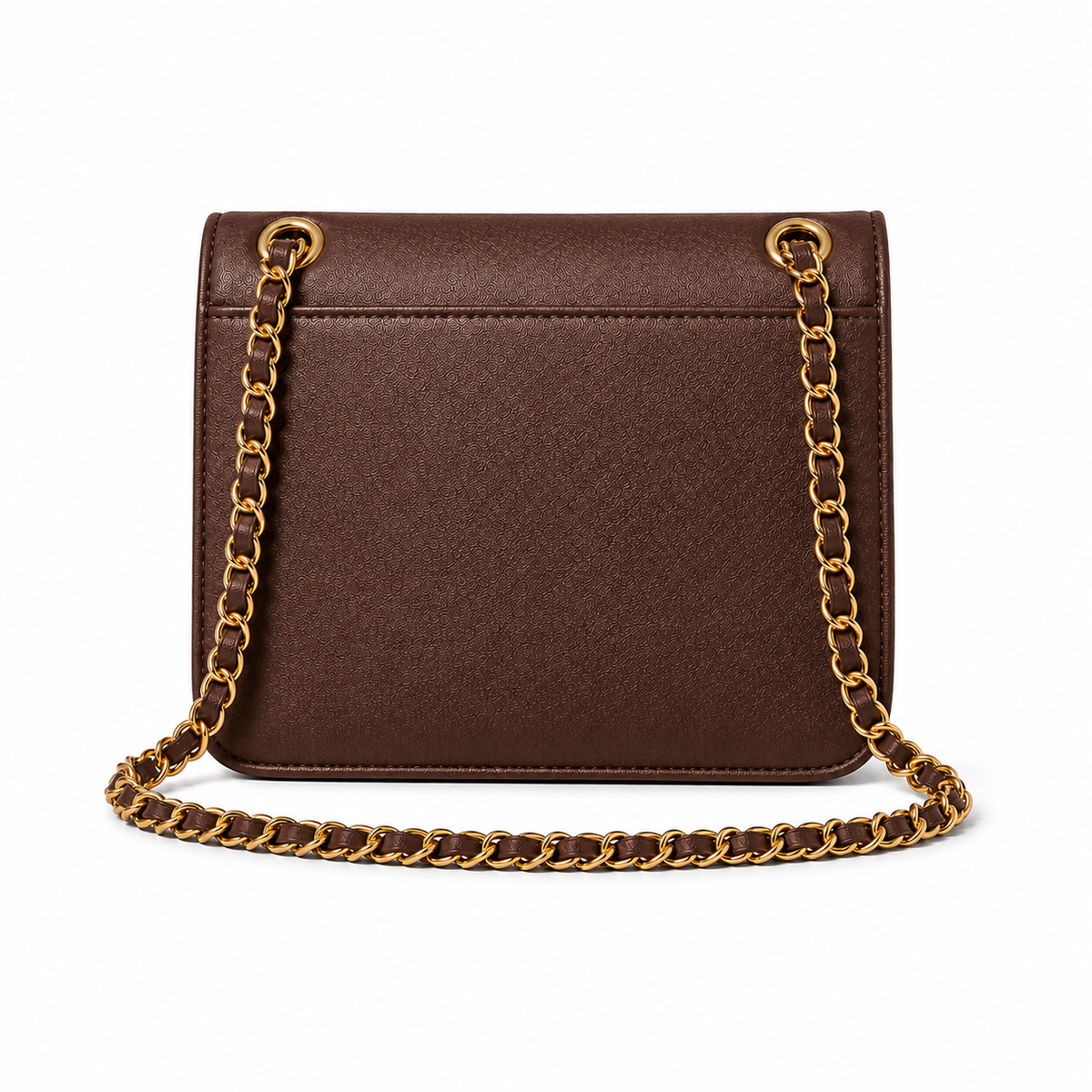 Chocolate Brown Chain Strap Shoulder Bag