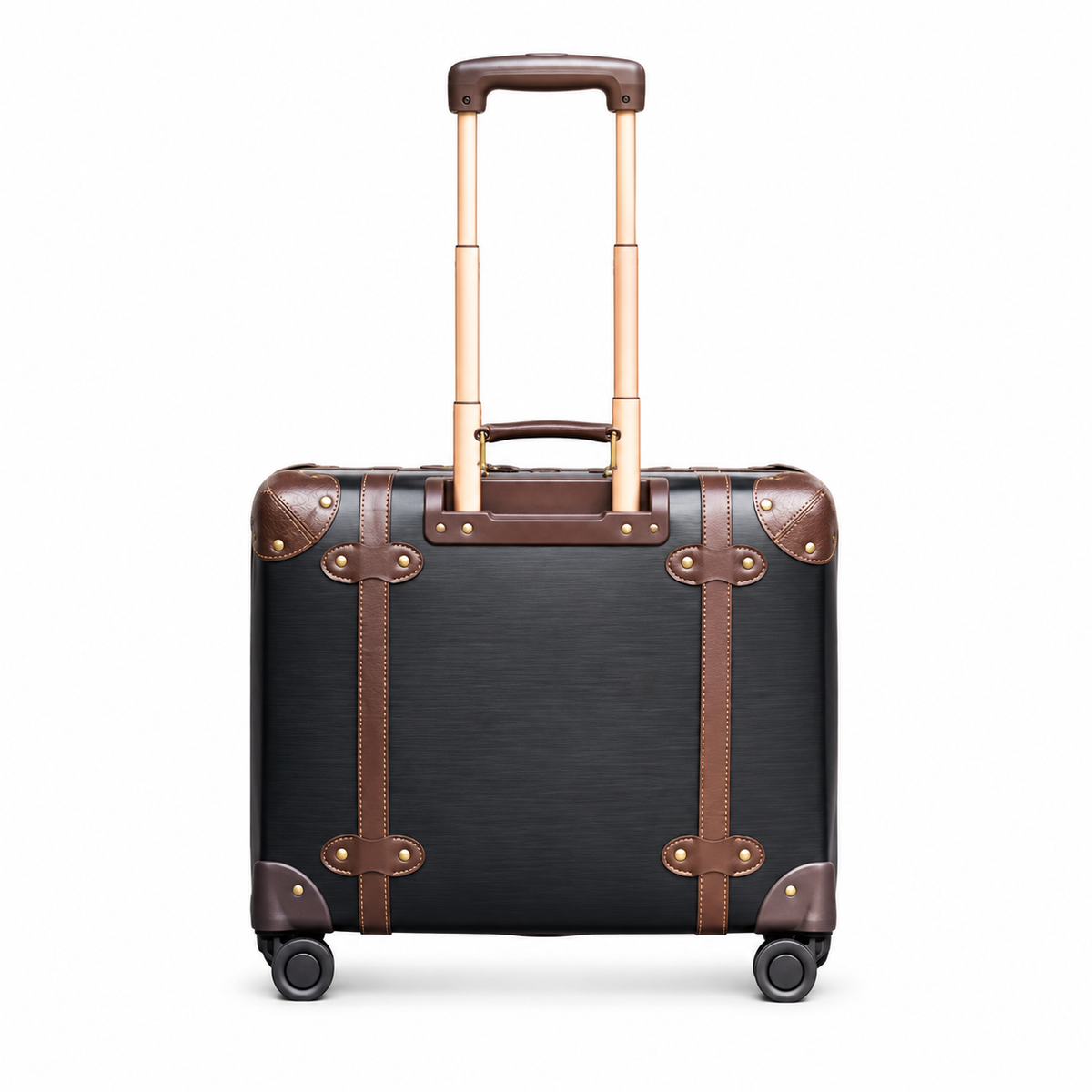 Vintage Black Trolley Case With Brown