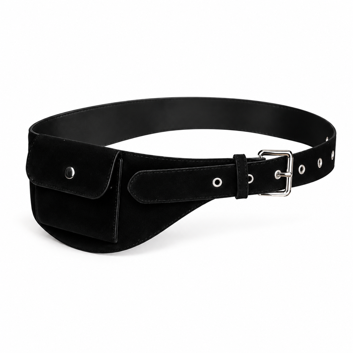 Black Adjustable Waist Belt Pouch Bag