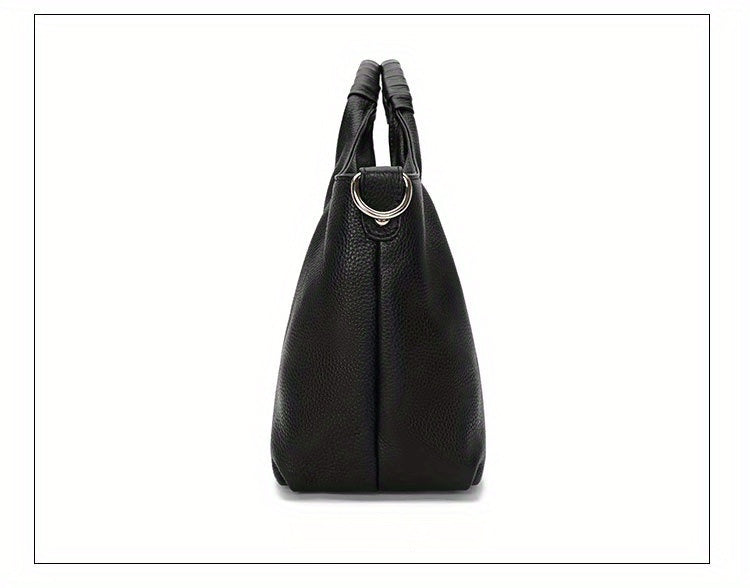 Genuine Leather Women’s Handbag - Soft Cowhide Crossbody & Shoulder Bag with Zipper Closure