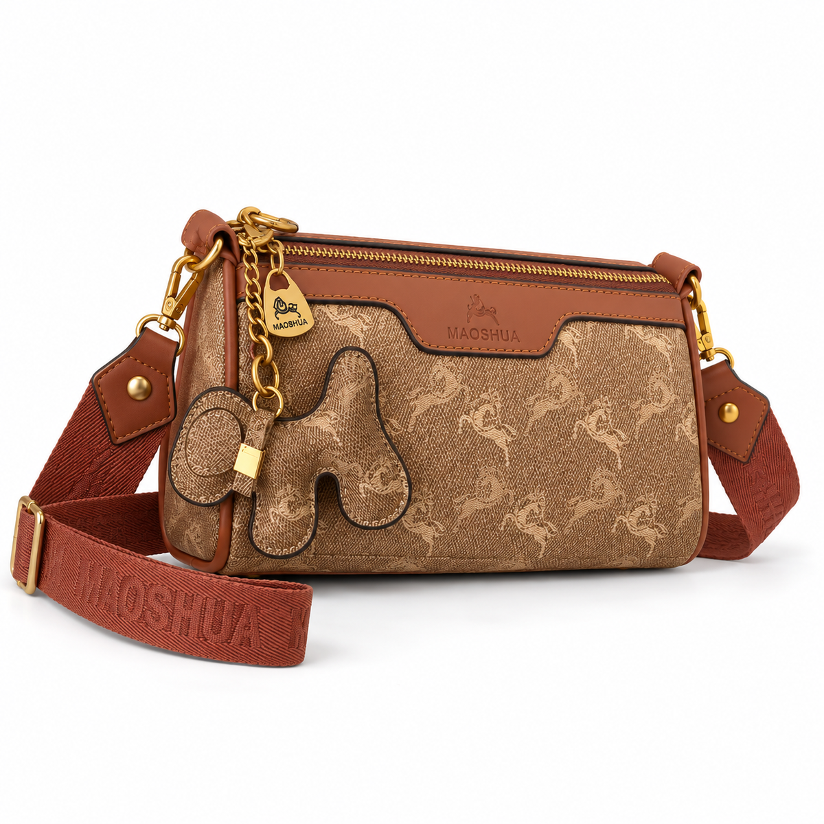 Vintage Monogram Crossbody Shoulder Bag