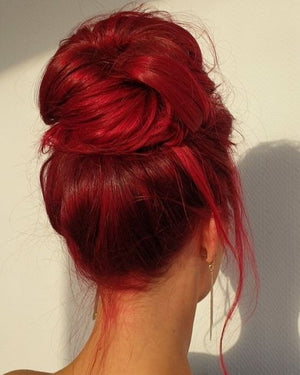 Red Donut Updo Synthetic Hair Buns