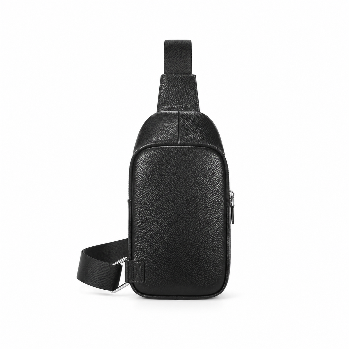 Classic Black Textured Crossbody Sling Bag