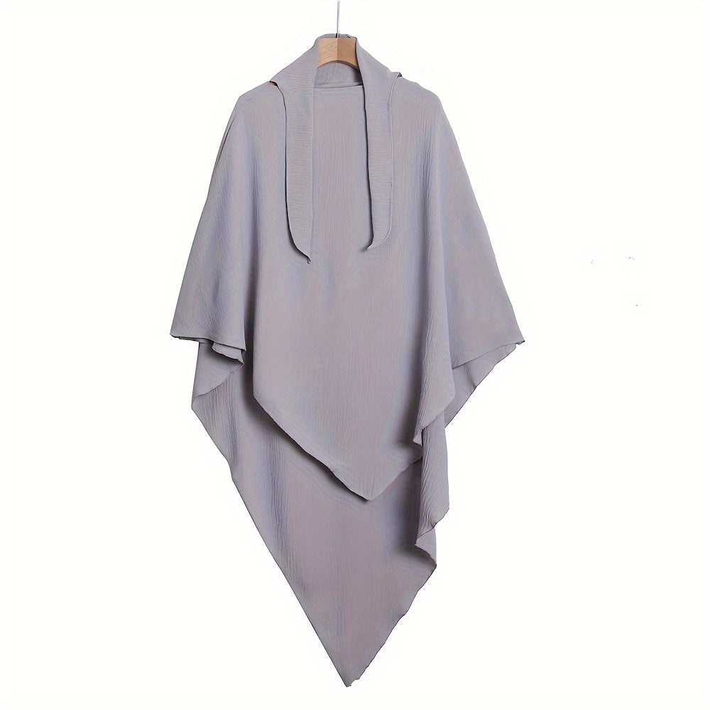 1pc Women's Muslim Khimar Abaya - Adjustable Drawstring Closure, Lightweight & Breathable Fabric Hijab for Everyday & Ramadan - Modest Islamic Hijab with Non-Elastic Fit