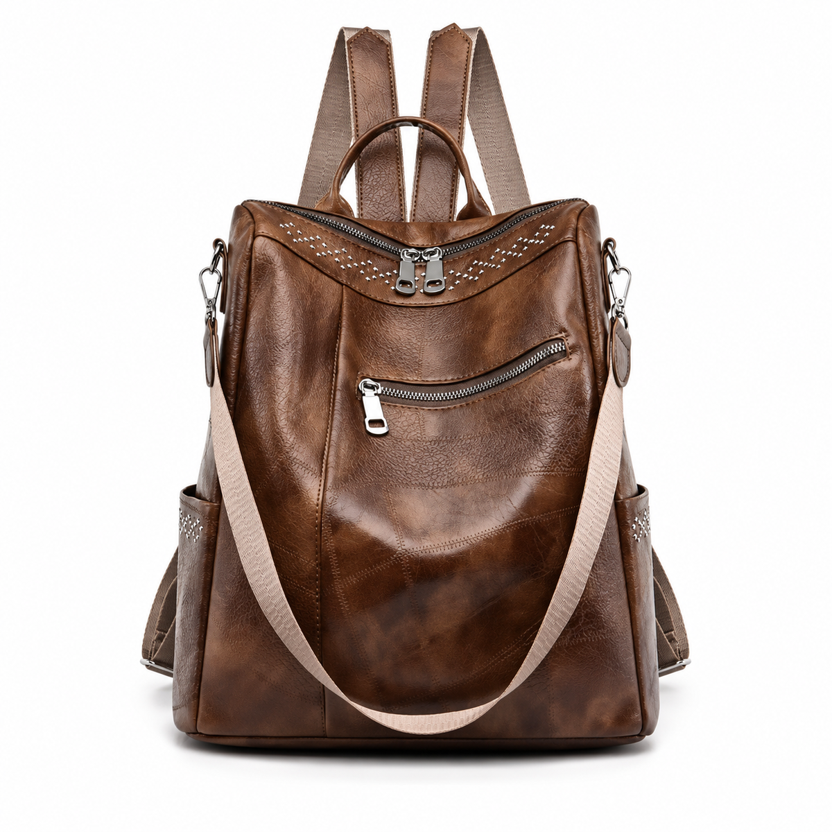 Vintage Coffee Convertible Backpack Shoulder Bag