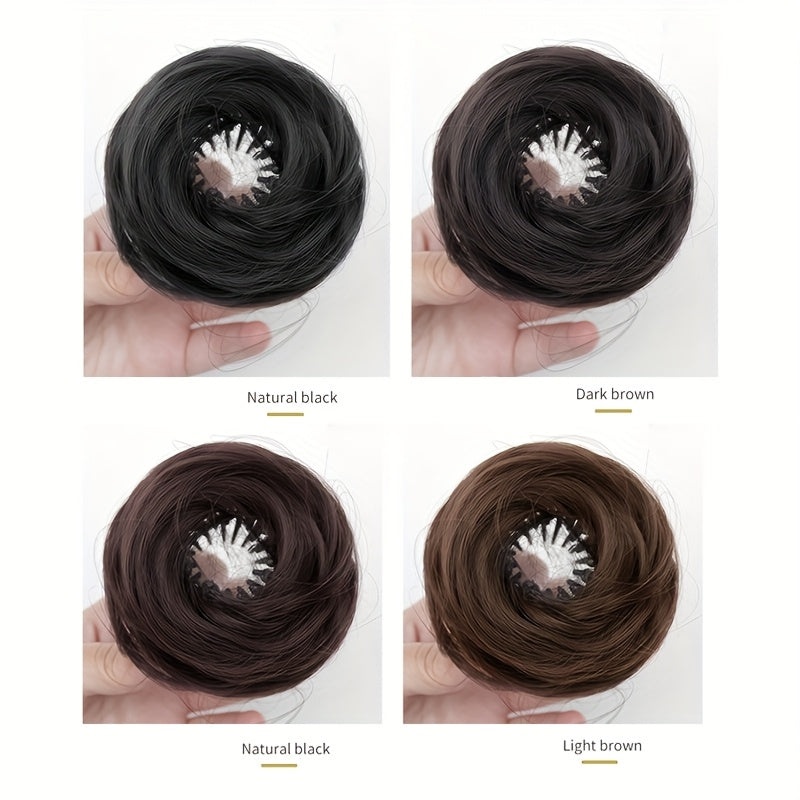 Bird's Nest Meatball Head Wig Hairband Female Shrink Flower Bud Head Grasp Clip Bunting Fluffy Increase Volume Lazy Curling Hair Artifact