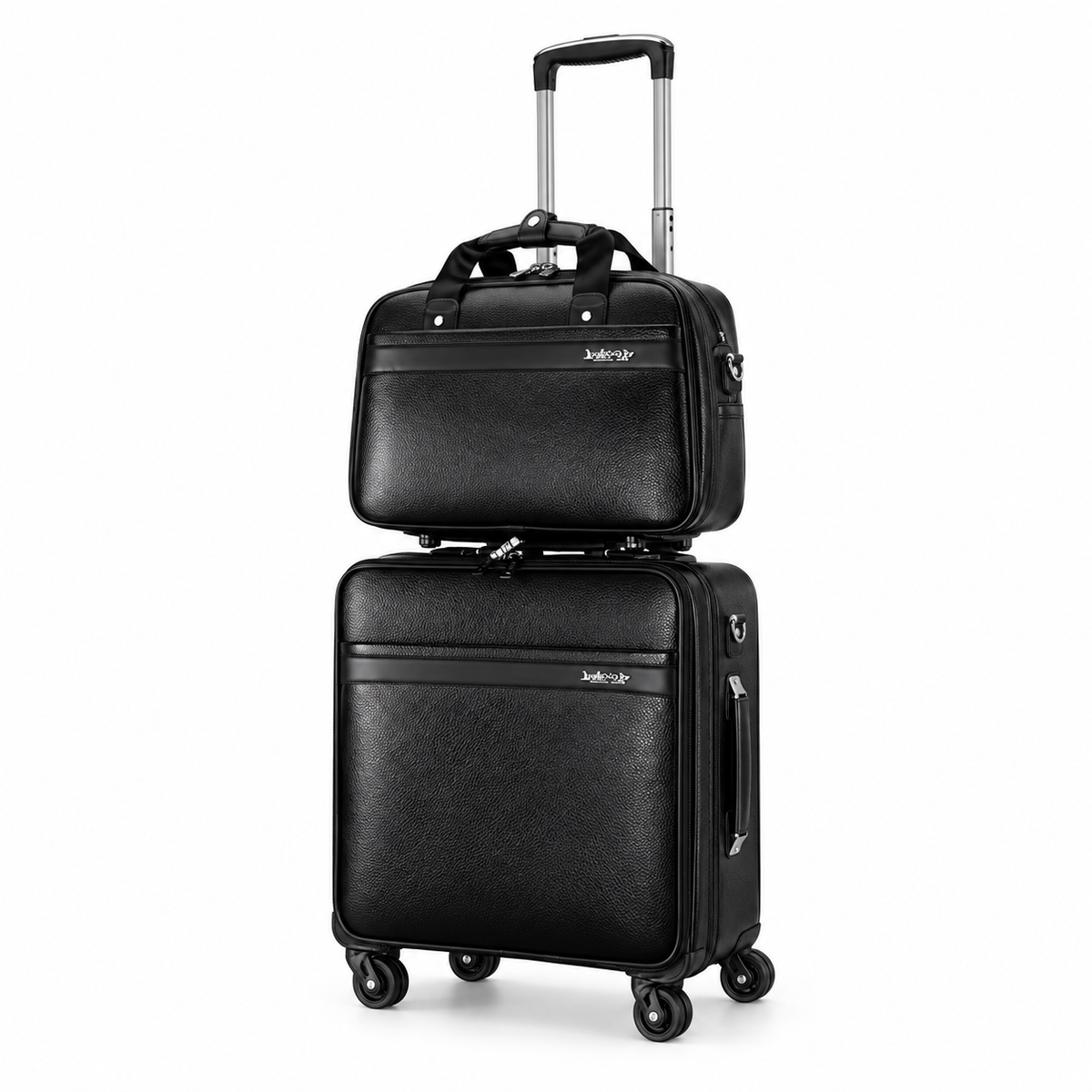 Black Textured Two Piece Trolley Set