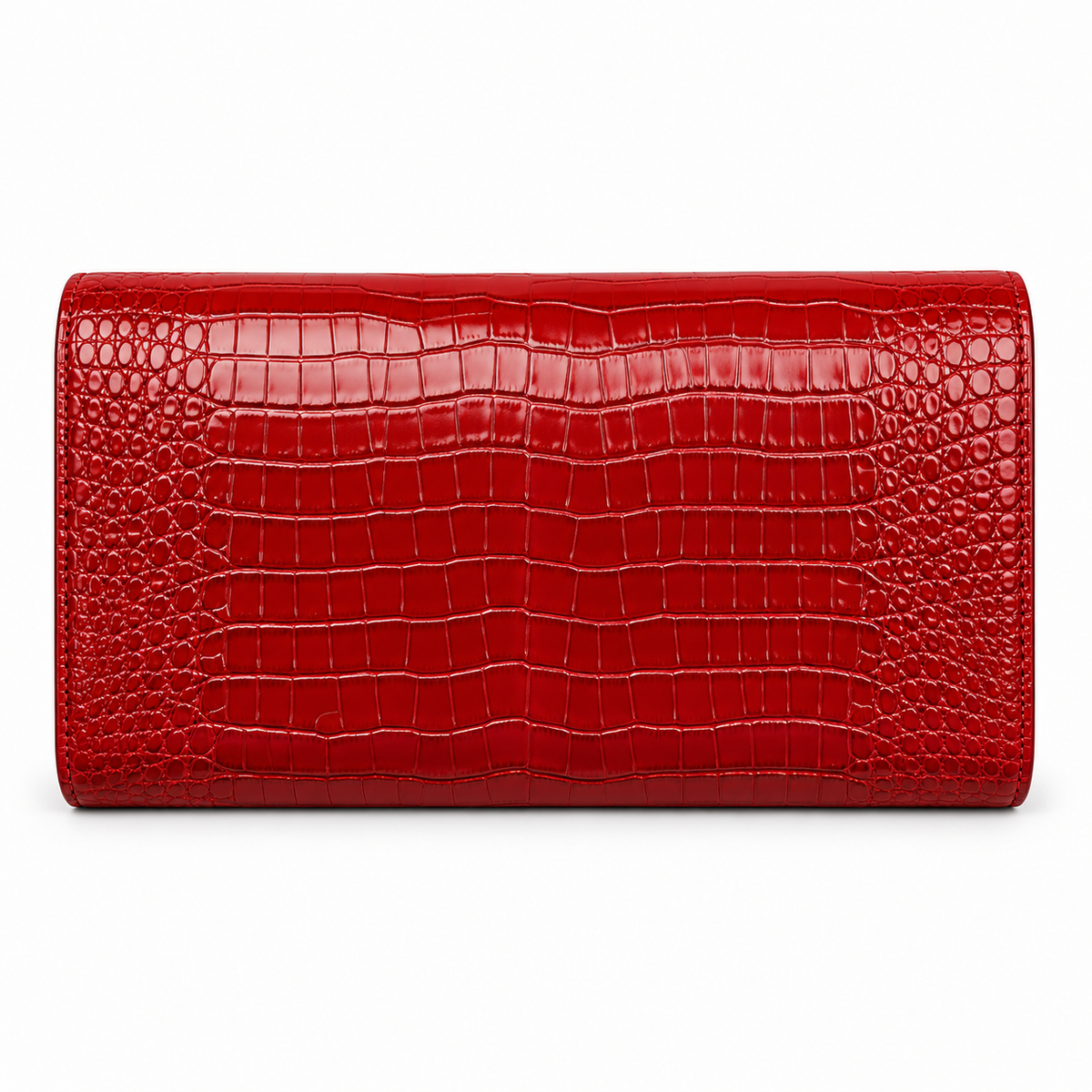 Red Crocodile Embossed Envelope Evening Clutch