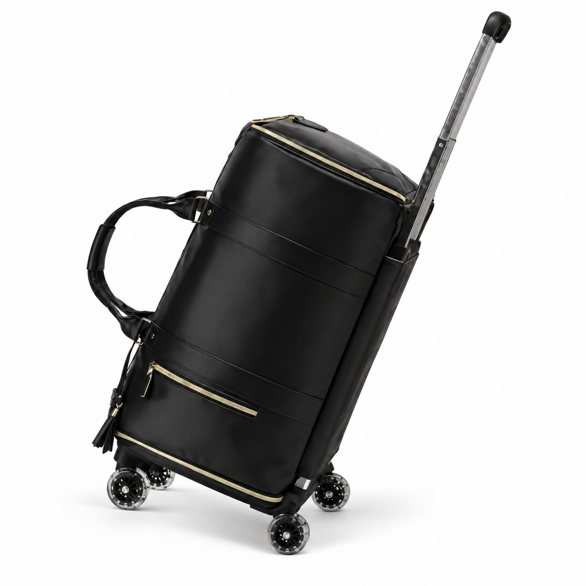 Black Rolling Duffel Travel Trolley Bag