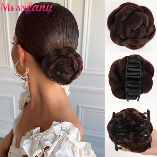 Lazy Hair Bun Maker with Claw Clip - Synthetic upgraded claw clip hair bun Elegant High-Temperature Fiber Hairpiece for Women, Easy-to-Use, No Tools Required, Perfect for Casual Styles, Hair Accessories for Women
