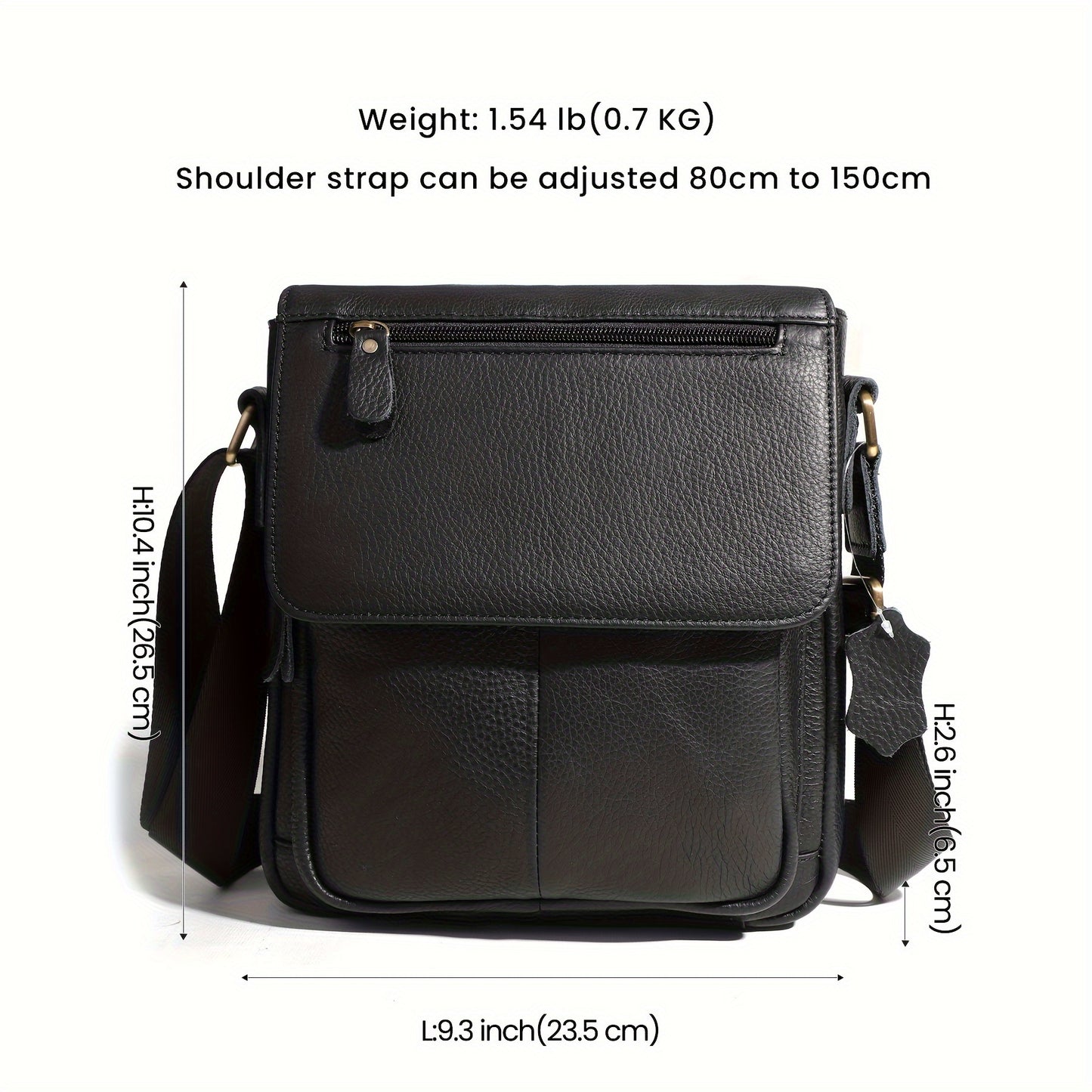 Men's Genuine Leather Shoulder Bag Messenger Crossbody Bag for Travel Work Business Leather Purse
