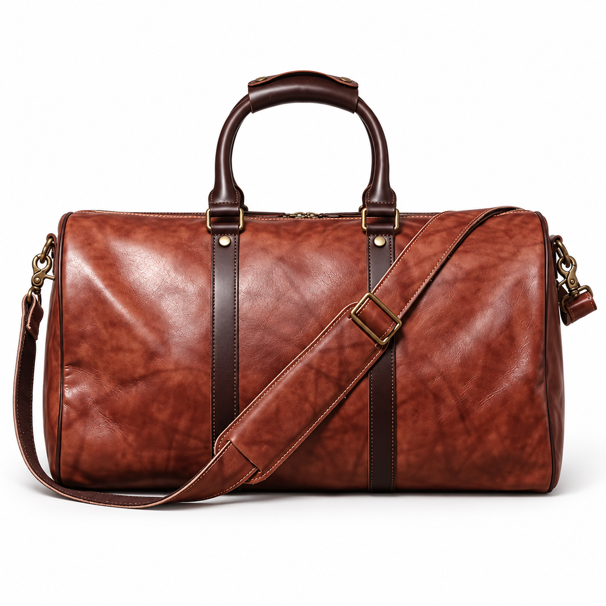 Vintage Brown Overnight Travel Duffel Bag