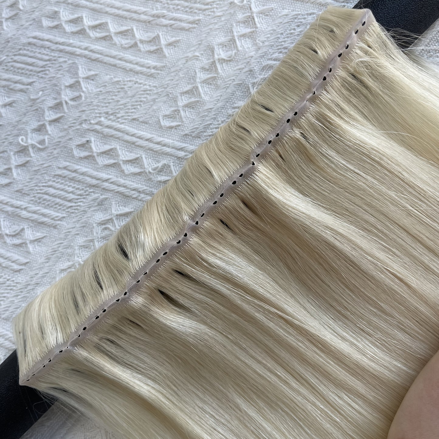1pc Invisible Hole Human Hair Weft Extensions - Straight Blonde Double Side Weft for Women, 12" - 40g, 16" - 40g, 20" - 50g, 24" - 50g, Natural Hair, Hair Filling|Straight Hair Extensions|Invisible Hole Weft, Hair Wefts