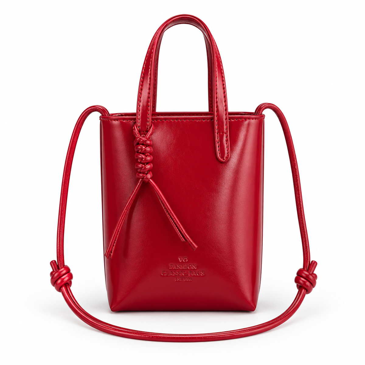 Elegant Red Mini Crossbody Tote Bag