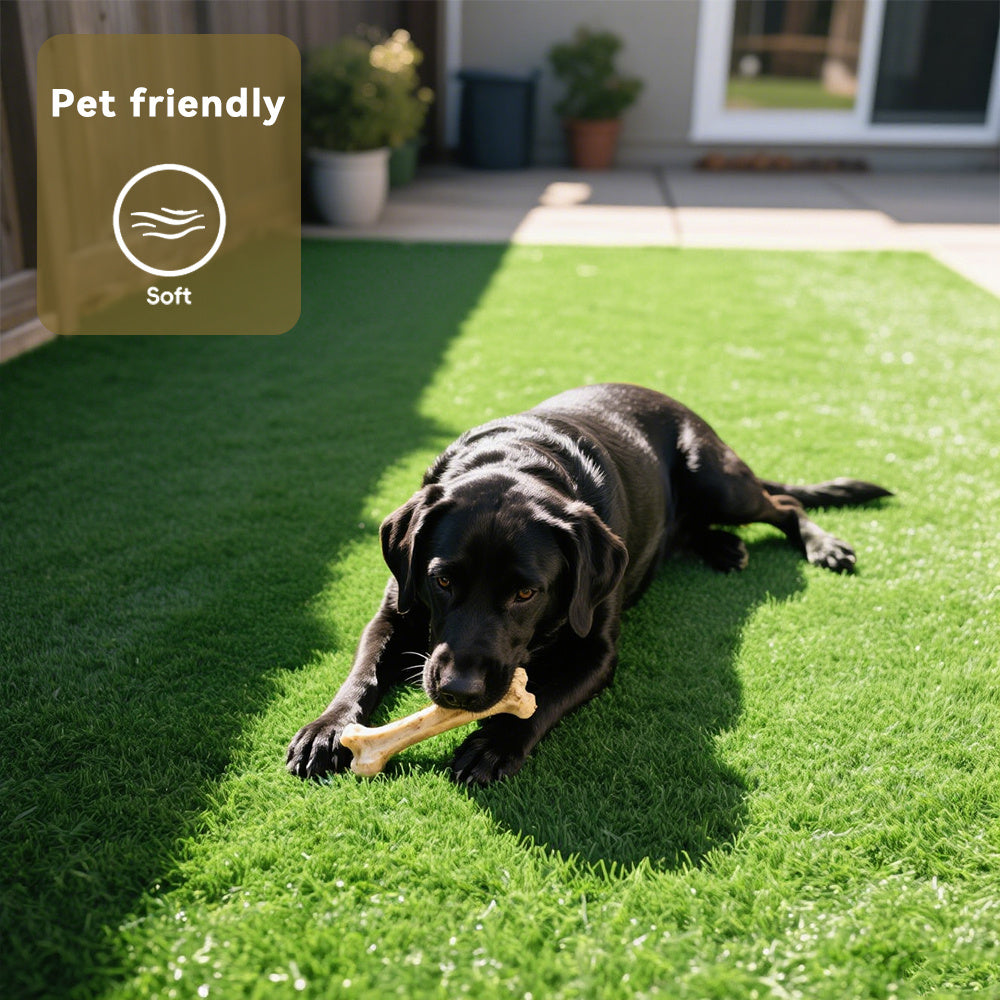 High-Realistic Artificial Grass Turf with Rubber Backing – Soft Fake Grass, No Watering/Mowing/Fertilizing, Saves Time & Water, Year-Round Green, Ideal for Indoor/Outdoor, Yard, Balcony, Thanksgiving decorations, Christmas