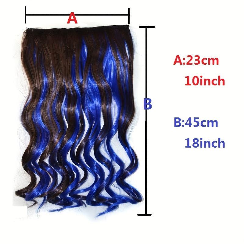 One Piece Hair Extension Synthetic 5 Clip Long Curly Hair Extensions Wig Natural Lifelike Wig