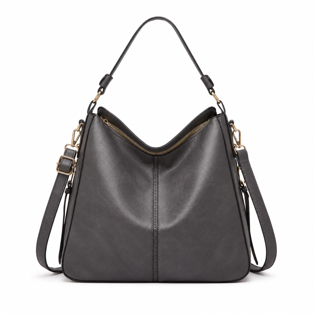 Charcoal Grey Hobo Shoulder Crossbody Bag
