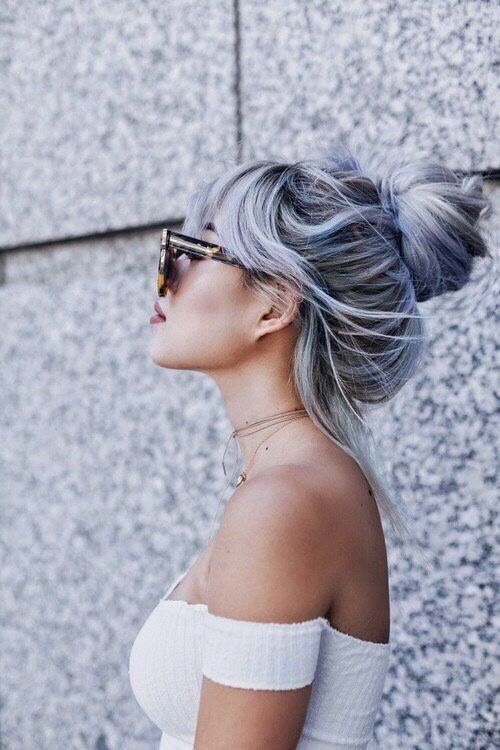 Grey Synthetic Hair Bun For Women