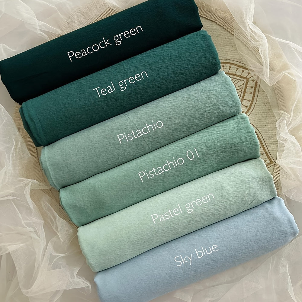 6pcs Women's Breathable Satin Bamboo Jersey Hijab Scarves - Non-Stretch Snug Fit, 10 Solid Colors for Ramadan & Modest Fashion, Premium Woven Satin Fabric, Hand Wash/Dry Clean, Hijab Accessories