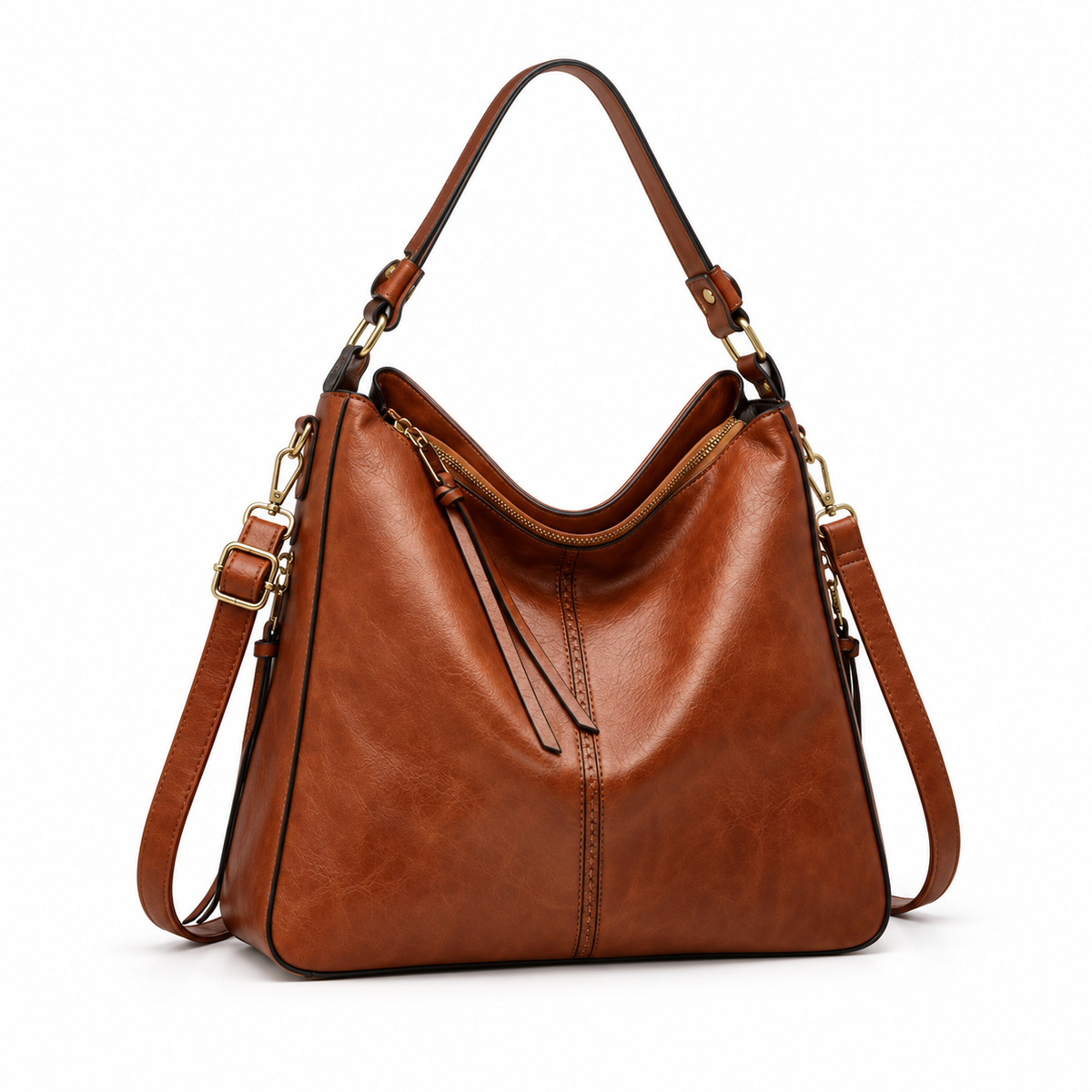 Vintage Brown Hobo Shoulder Crossbody Bag