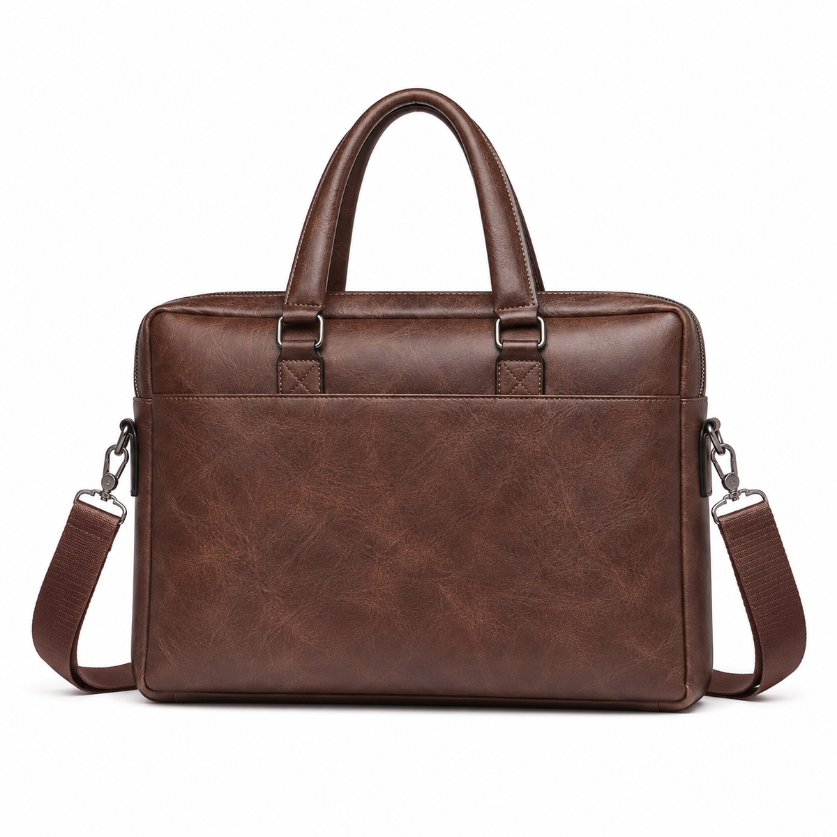 Vintage Brown Leather Briefcase Shoulder Bag