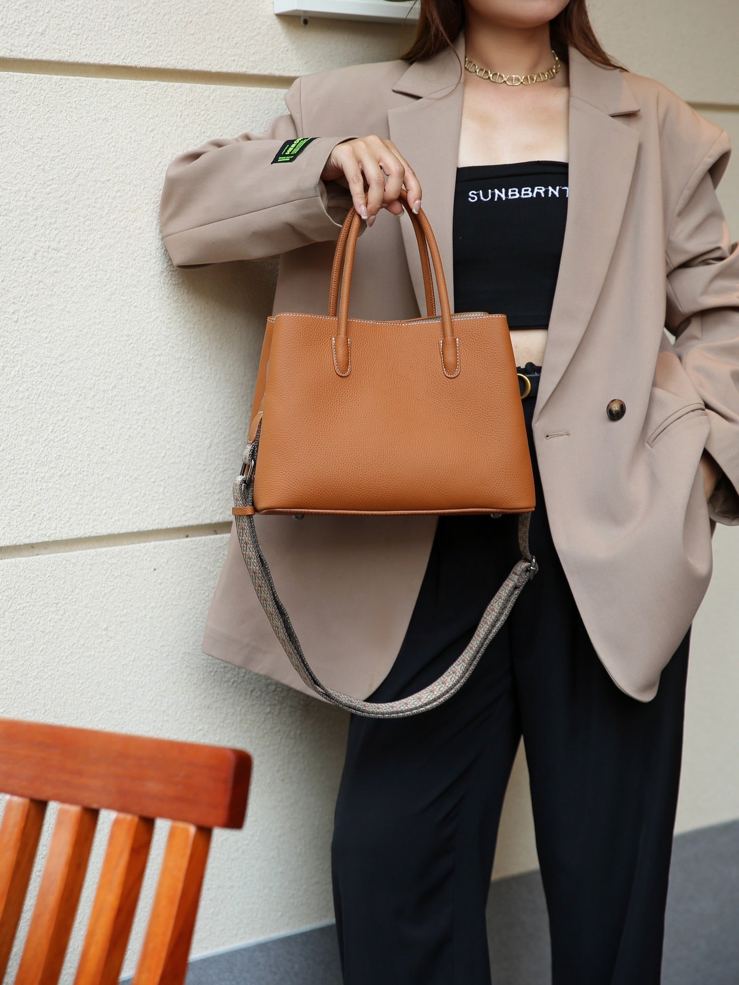 Genuine Leather Women's Tote Bag, Top Layer Cow Genuine Leather Commuting Handbag, Large Capacity Work Bag, Lightweight Durable Women's Bag