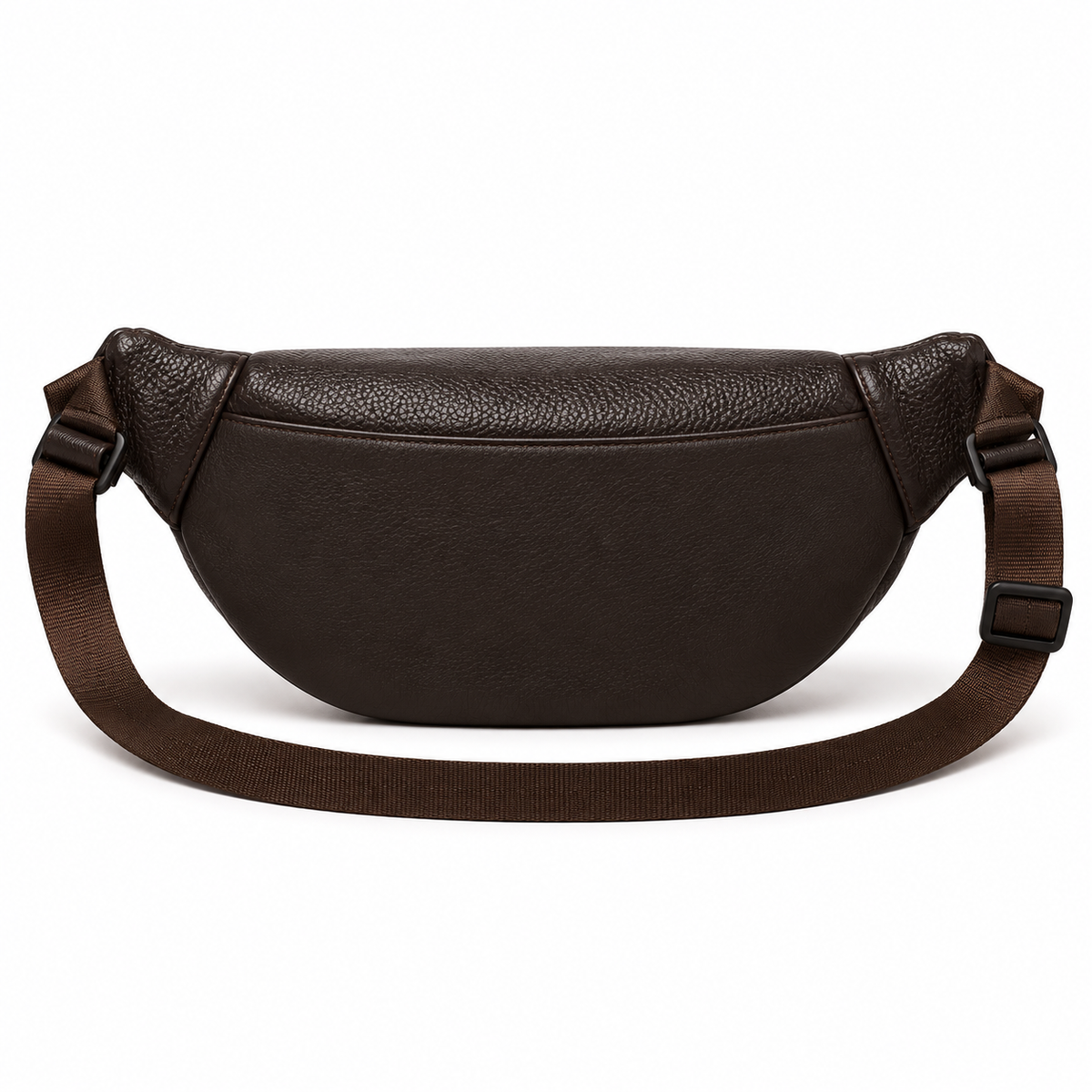 Dark Brown Double Zipper Waist Bag