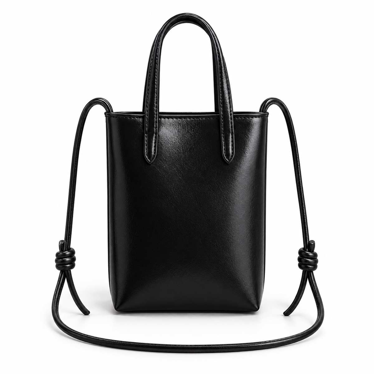 Elegant Black Mini Crossbody Tote Bag
