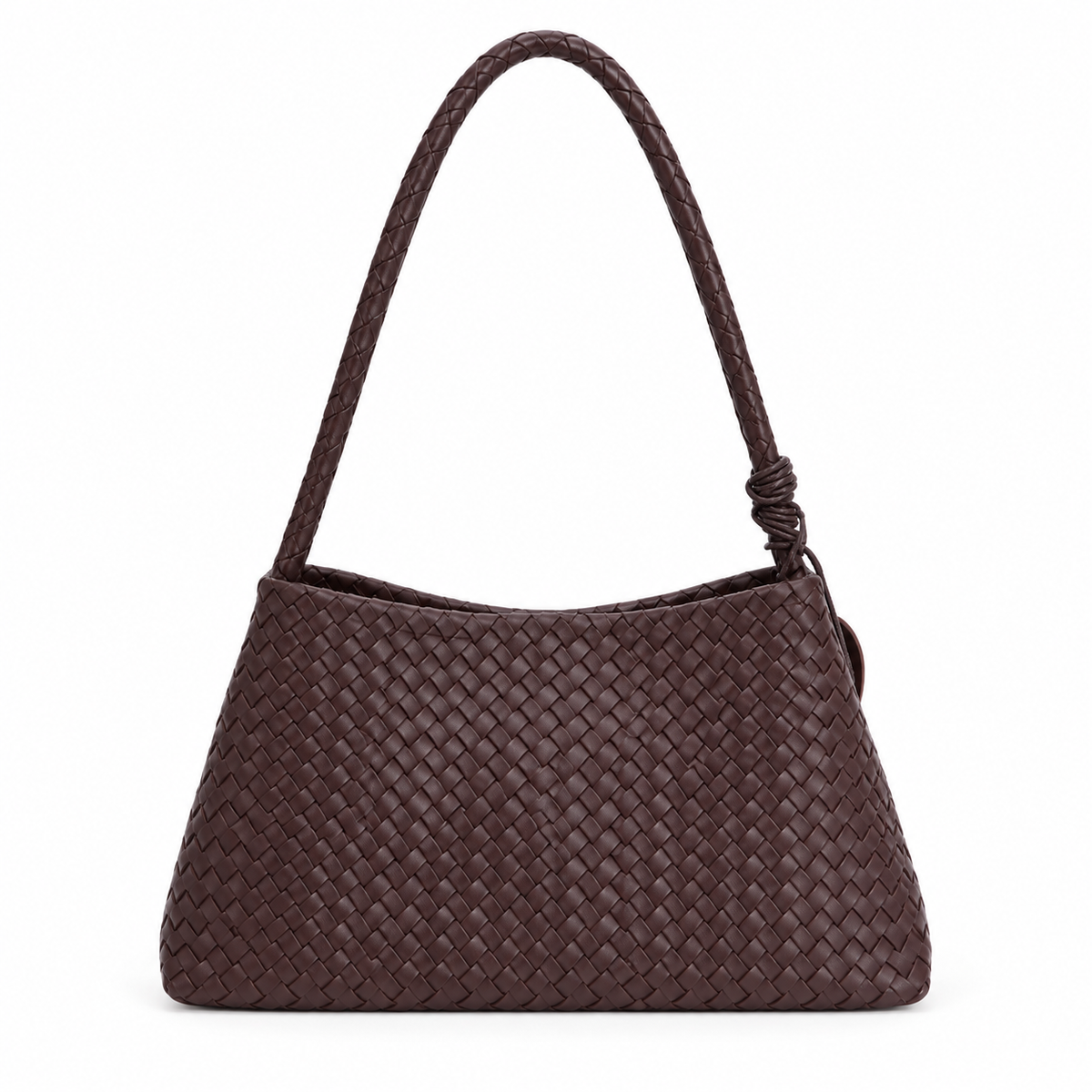 Chocolate Brown Woven Shoulder Bag Set
