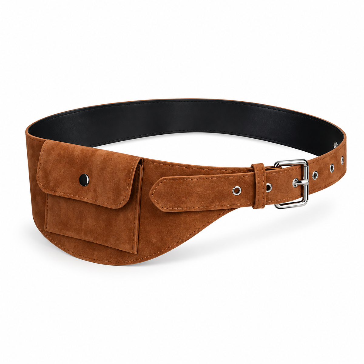 Brown Adjustable Waist Belt Pouch Bag