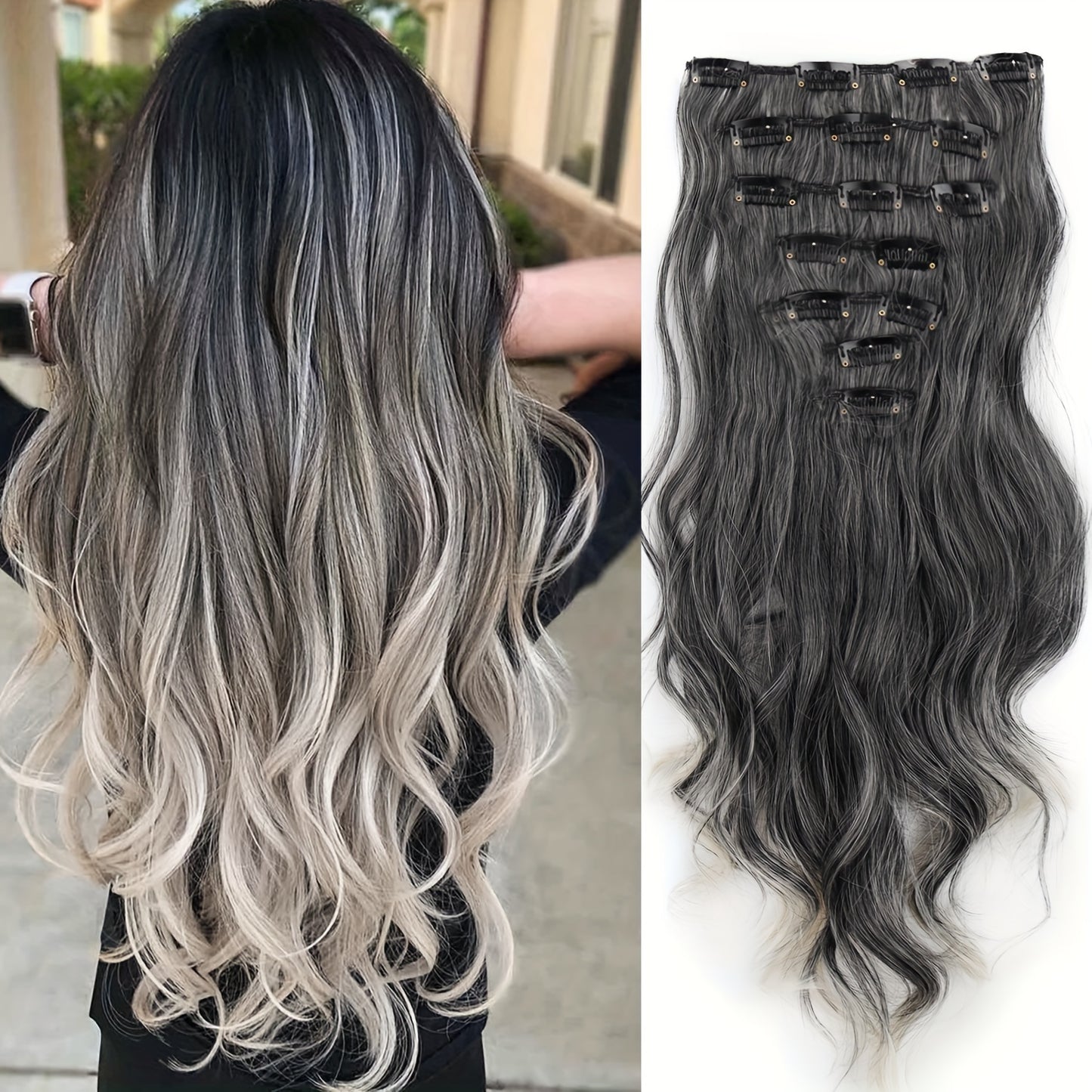 Fashionable Curly Hair with Highlights, Long Hair Extension Wefts, Made of High-heat-resistant Synthetic Material, Suitable for Daily Wear, Adds Volume, Perfect for Halloween
