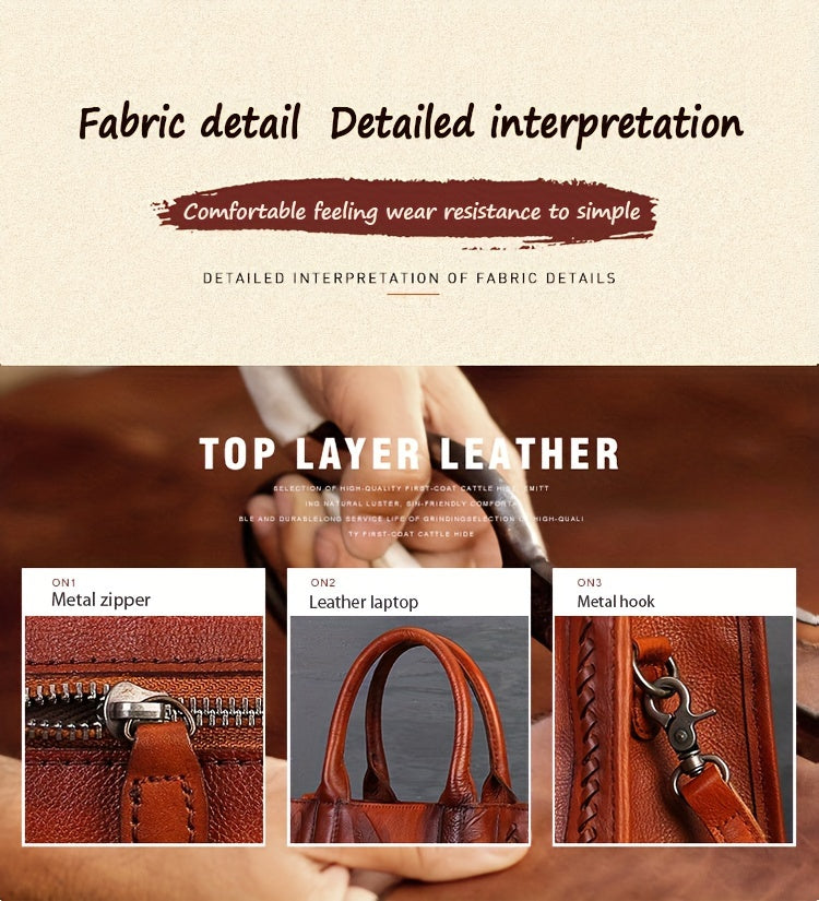 Vintage-Style Leather Tote Bag With Sling Strap, Large Capacity Handbag For Women