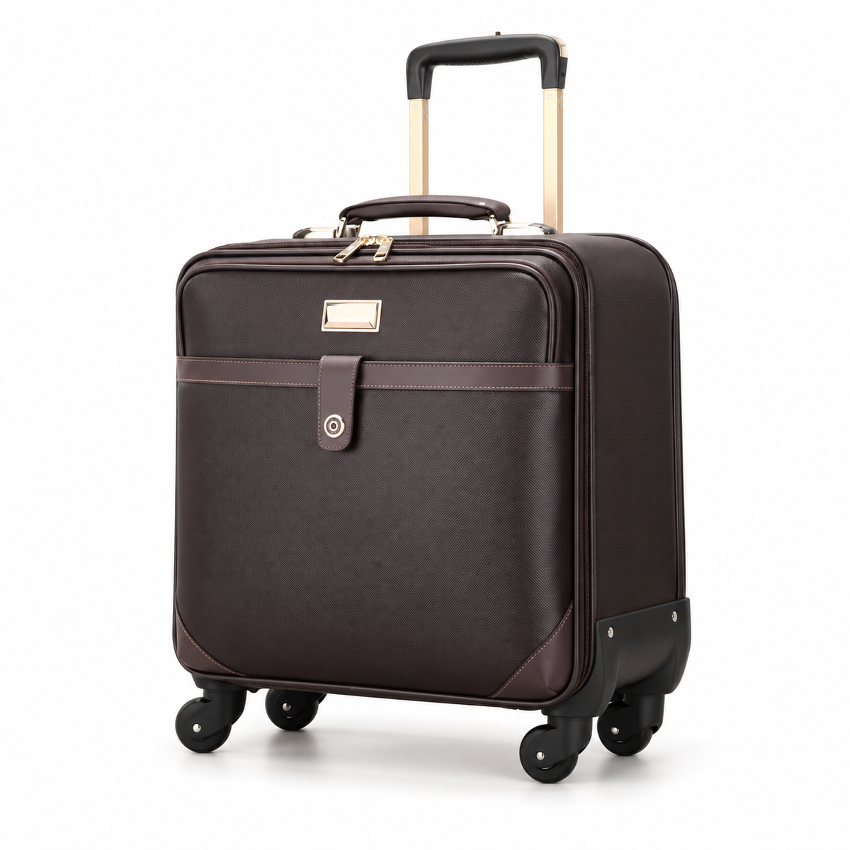 Brown Business Trolley Bag With Wheels