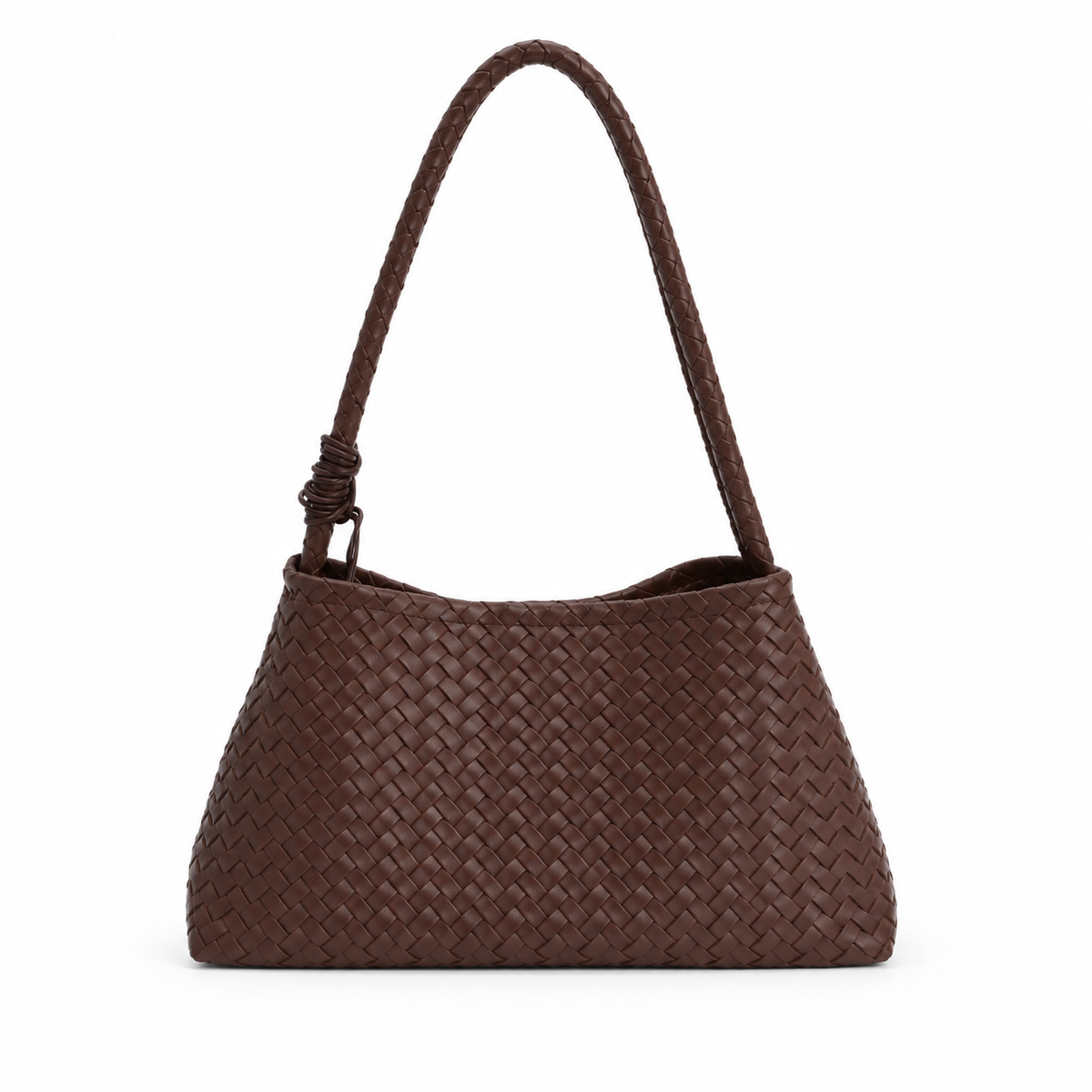 Mud Colour Woven Braided Shoulder Bag