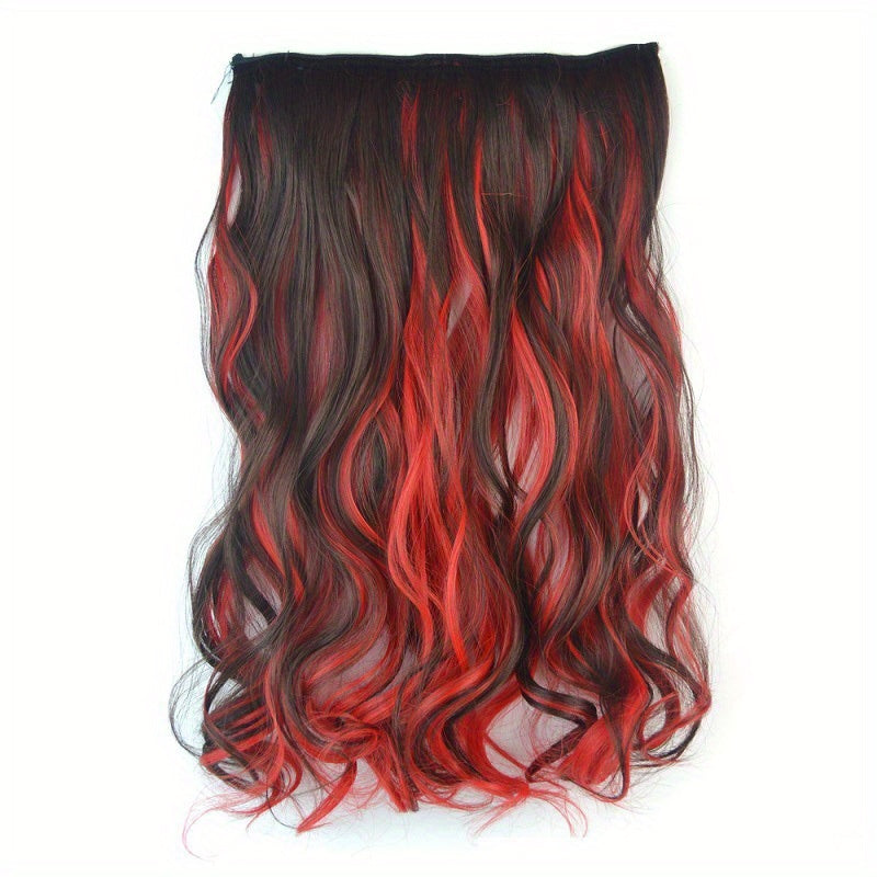 One Piece Hair Extension Synthetic 5 Clip Long Curly Hair Extensions Wig Natural Lifelike Wig